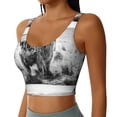 thumbnail image 2 of Vsdgher Yak Print Women Sleeveless Athletic Tank Top Built-in Bra Camisole Sports Vest for Yoga Running Fitness Exercise with Removable Pads, 2 of 8