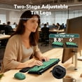 thumbnail image 3 of Wireless Keyboard and Mouse Combo, Retro Round Keycaps, Full Size with Detachable Wrist Rest, 2.4G for PC Mac Windows, Dark Green, 3 of 9