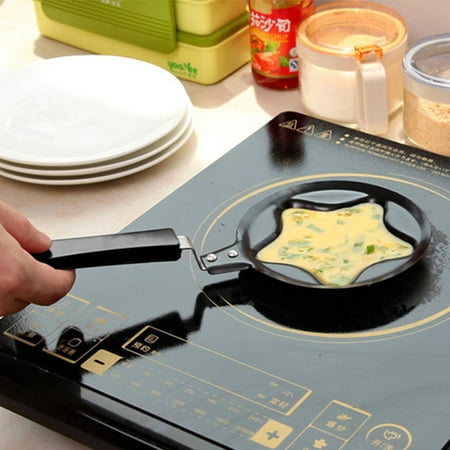 

LEPAI Frying Pan Reusable Non-stick Hanging Hole Design Stainless Steel Handheld DIY Creative Bear Shape Breakfast Omelette Egg Mold Daily Use