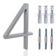 thumbnail image 1 of Números de casa de 5 pulgadas para exterior de metal, números de casa flotantes modernos, buzones de puerta de jardín, número de decoración con kit de clavos, señalización de visibilidad, gris platead, 1 of 1