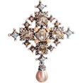 thumbnail image 1 of HUGFEGWE Broches Croisées Style Baroque pour Femmes Mode Classique Cristal Incrusté Perle Pendentif Crucifix Corsage Col à Revers U2537-32677, 1 of 7