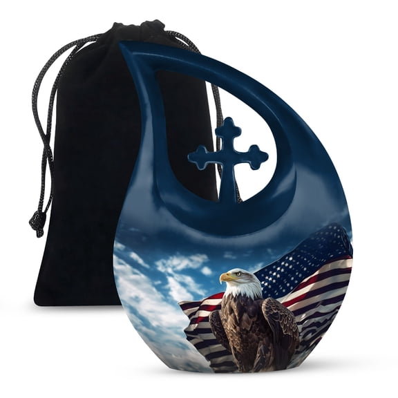 JAGSHASHI Eagle Adult Cremation Urns - Urns For Adult Male - Funeral Ashes Urn - Urn Adult Male - 10 Inch With Velvet Bag - Unique Cremation Urn For Ashes Dad - Decorative Urn For Ashes For Women
