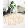 thumbnail image 3 of Marilyn Monroe Glam Collection Area Rug - Trellis (5' 3" Round White Gold/Gold), 3 of 11