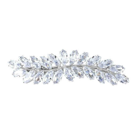 Austrian Crystal Hair Clips, White Sparkly Rhinestones Hairpins Barrettes, Cryatal Hollow out Flower Hairgrip Hair Headwear Hair Accessories for Women Girls