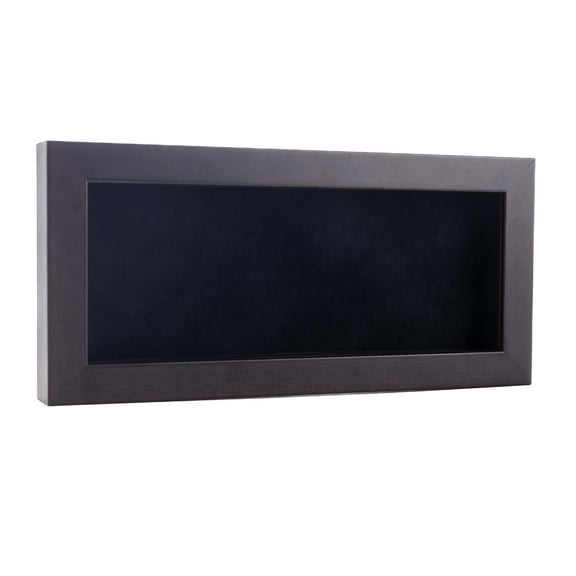 16x28 Walnut Shadowbox Frame - Interior Size 16x28 with 3/4" Usable Depth - Black Acid-Free Suede Backing