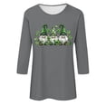 thumbnail image 4 of ZHYou Women T-Shirts Valentine's Day Casual Soft V-Neck St. Patrick's Day Printed 3/4 Sleeve Loose Fit Spring Summer Shirts,Black,Pink,White,Wine,Gray,S,M,L,XL,2XL ,Gray,3XL, 4 of 4