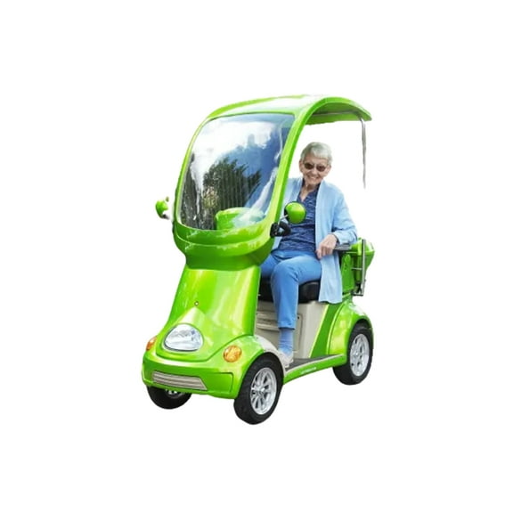 Green DX Electric Golf Buggy Scooter – 4-Wheel Canopy Scooter for Seniors, LCD Display, Long-Range Battery