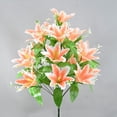 thumbnail image 6 of Anhility 18 Heads Artifical Lilies Flowers, Fake Silk Flowers, UV Resistant Faux Multicolor Lily Bouquets for Wedding Party Home Hotel Garden Indoor Outdoor Decoration (19.6"), 6 of 6