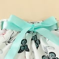 thumbnail image 7 of Sopiago Baby Girl Clothes Short Sleeve Romper Shorts Set Floral Summer Outfits Cute Baby Girls Clothes with Headband Mint Green,0-3 Months, 7 of 7