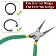 thumbnail image 6 of 2pcs Snap Ring Plier Set 5" Internal & External Circlip Pliers with 0.06" Straight Jaw Tip for Ring Remove Retaining Pliers, Green, 6 of 7