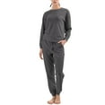 thumbnail image 4 of Ladies Super Soft Pre-Washed Casual 2 Piece Lounge Sets Top and Bottom Sleepwear Loungewear with Pockets, 4 of 7