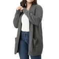 thumbnail image 5 of MODA NOVA Juniors Plus Size Relaxed Fit Open Front Long Sleeves Kimono Style Sweater Cardigan, 5 of 6