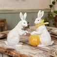 thumbnail image 7 of Easter Decoration Resin Rabbits with Carrot and Easter Bunny Tabletop for Home Farmhouse, 7 of 7