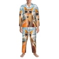 thumbnail image 3 of Haiem Surfing Cat Sun Pattern Men’s Long-sleeve Sleepwear,Sleepwear Set,2-piece Loungewear Set,Soft PJs Comfy Nightwear with Pockets-XX-Large, 3 of 7