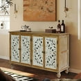 thumbnail image 5 of New Accent Cabinet With 4 Doors, Farmhouse Sideboard Buffet Cabinet With Storage, Modern Credenza Storage Cabinet With Wood Carved Floral Doors, 5 of 6
