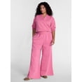 thumbnail image 2 of Terra & Sky Women's Plus Fleece Wide Leg Sweatpants, Sizes 0X-5X, 2 of 5