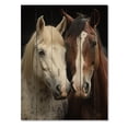 thumbnail image 3 of Designart "Dynamic Equine Duo White and Brown Horse IV" Animals Print on Natural Pine Wood, 3 of 5