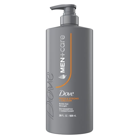 Dove Men+Care Shampoo Builds Hair Strength, Thick & Strong, with Calcium, 28 fl oz
