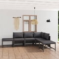 thumbnail image 1 of vidaXL 6 Piece Garden Lounge Set with Cushions Poly Rattan Grey, 1 of 5