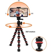 Syenll Flexible Octopus Tripod with Wireless Remote Phone Holder Mount, Black and Red