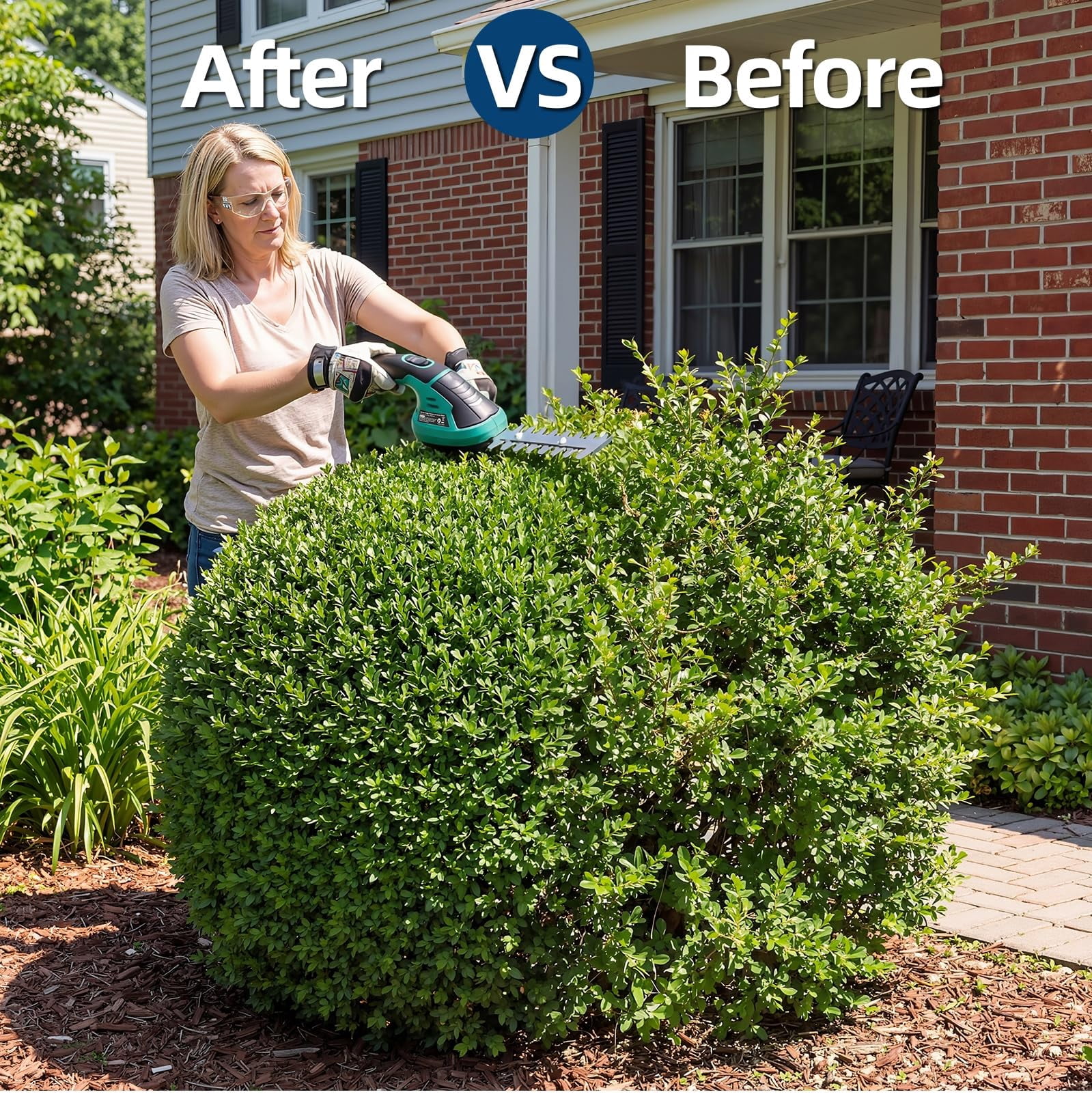 Memoryfield 2-in-1 Cordless Grass Shear & Hedge Trimmer, 7.2V Electric Handheld Shrub Trimmer, Rechargeable Lithium-Ion Battery, Type-C Charging Cable Included