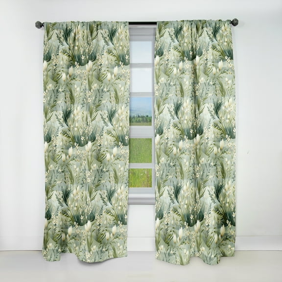 Designart "Meadows Inspired By Lush Green Grasslands" Botanical Blackout Curtain Single Panel