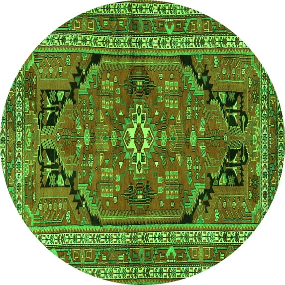 Ahgly Company Indoor Round Persian Green Traditional Area Rugs, 6' Round