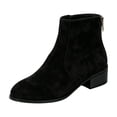 thumbnail image 2 of Willtoo Women’s Faux Suede Round Toe Chunky Heel Ankle Boots with Rear Zip Retro Comfortable Shoes Non-Slip Low Block Heel Dress Short Boots, 2 of 4