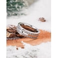 thumbnail image 7 of King Will 7mm Silver Stainless Steel Rings, Men's Wedding Rings White Cubic Zircon Inlay Flat Cut Ring for Men Women, Comfort Fit, Durable, Size 12, 7 of 7
