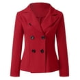 thumbnail image 4 of Vedolay Tops for Women Casual Women's Casual Open Front Long Sleeve Work Business Lapel Jacket Blazers with Pockets,Red S, 4 of 5