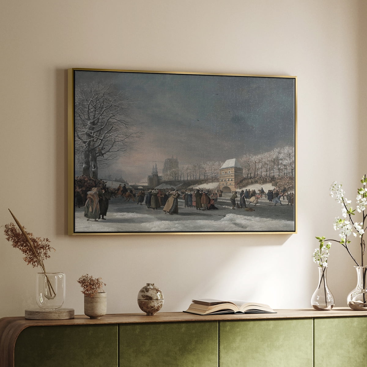 Vintage Landscape-CCCLXXXVII By Wexford Home Framed in Gold Wood Gallery Wrapped Canvas 27 in. x 41 in.