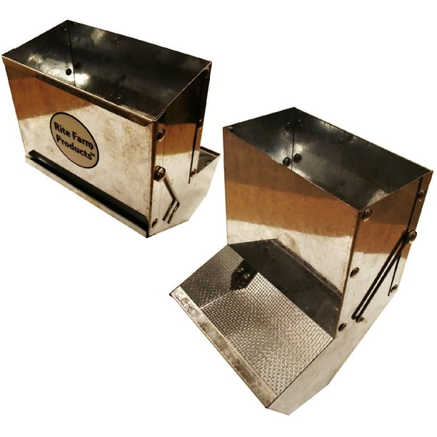 36oz RITE FARM 6" SIFTER BASE NO LID RABBIT FEEDER GALVANIZED STEEL