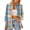 thumbnail image 5 of Xuniizn Womens Button Down Shirts Plaid Long Sleeve Shirts for Women Collared Fall Business Casual Blouses Lightweight Work Tops, 5 of 6