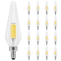 Luxrite E12 Candelabra LED Light Bulbs, 3000K, Dimmable, 4.5W, 500 Lumens, HX10.5 Glass, Wet Rated, UL Listed 16 Pack