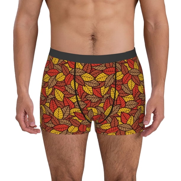Fotbe Fall Leaves Calzoncillos Tipo Boxer con Bolsa de Soporte Total para Hombre, X-Temp Fresco, Transpirable y de Secado Rápido-X-Large