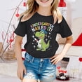 thumbnail image 2 of FYEGRE Girls Graduation Graphic T-Shirt for Kids, Children Academic Ceremony Short Sleeve Tee, Casual Wear for Graduation Party, School Anniversary Black 6-7 Years, 2 of 4