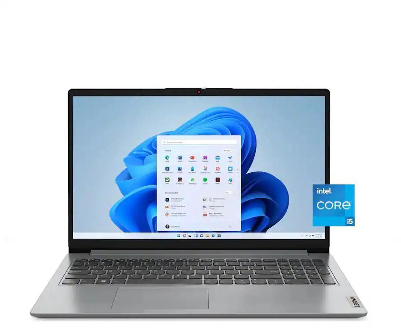 Lenovo IdeaPad 1i 15.6" Full HD Laptop|Intel Core i5-1335U|Intel Iris Xe Graphics|Webcam|Copilot|Grey| 16GB RAM | 256GB SSD |Windows 11 Home |Bundle with HDMI Cable
