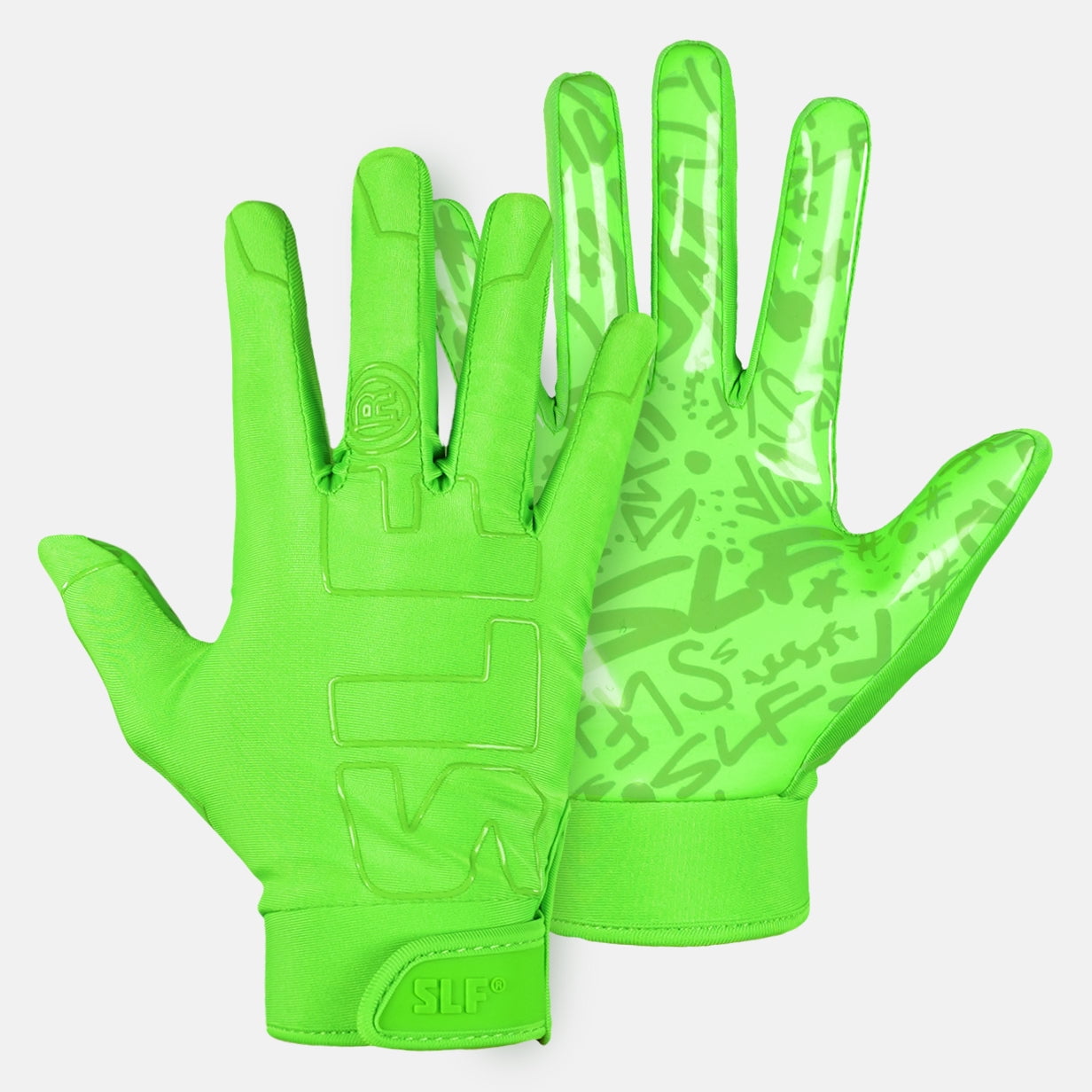 Neon Green Sticky Football Receiver Gloves
