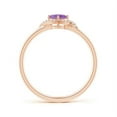 thumbnail image 2 of ANGARA Natural 0.35 Ct. Amethyst with Diamond Halo Promise Ring in 14K Rose Gold for Women (Ring Size: 12), 2 of 8
