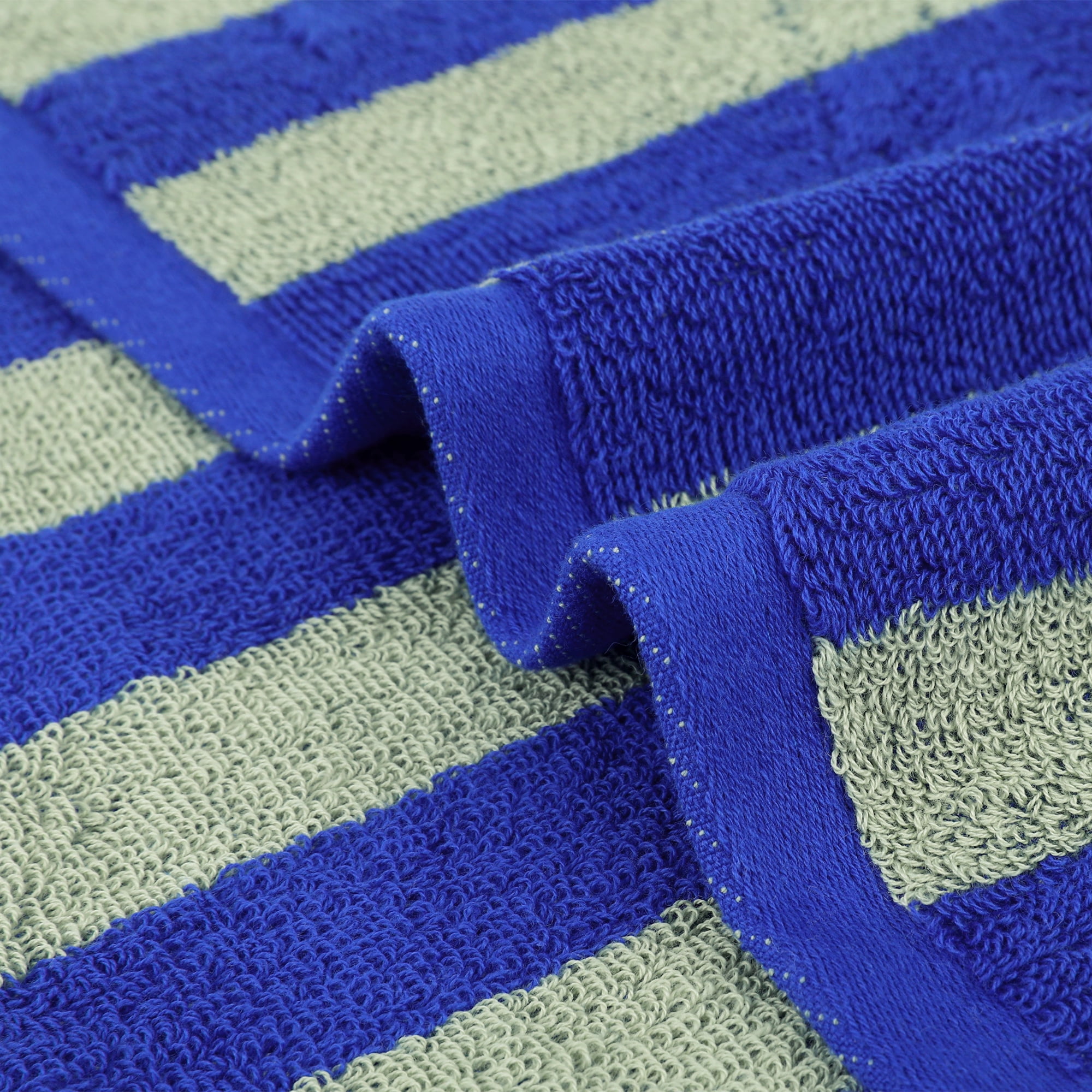 Unique Bargains Striped Cotton Hand Towel Set Soft Towels Blue 13" x 29" -4 Piece