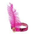thumbnail image 5 of Unique Bargains 1 Pc Headband Feather Faux Diamond Sequins Hairband for Women Rose Purple, 5 of 5