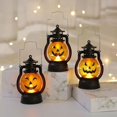 thumbnail image 2 of Pumpkin Skull LED Pony Oil Lantern Halloween Decor Prop Creative Bar Party Light, 2 of 4