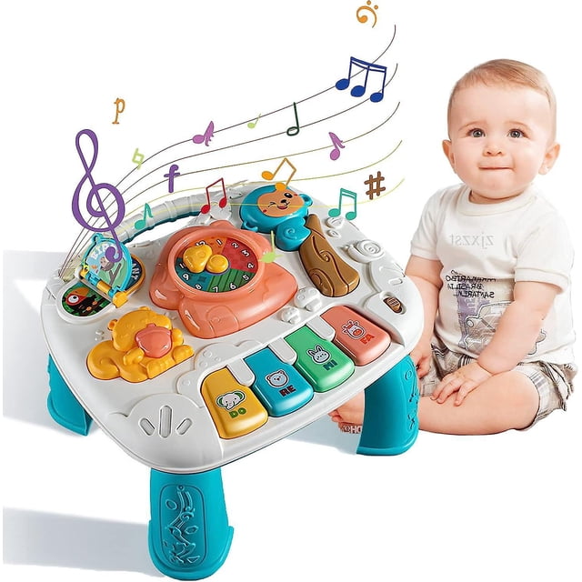 Mesa de actividades Vevor para bebés juguetes sensoriales con luces y sonidos aprendizaje musical 1 año