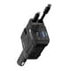 thumbnail image 1 of Cargador de Coche USB C de 120 W, Adaptador de Carga Súper Rápida Escalable 4 en 1, Tipo C con Cable Retráctil para de Teléfono, Color Negro, 1 of 6