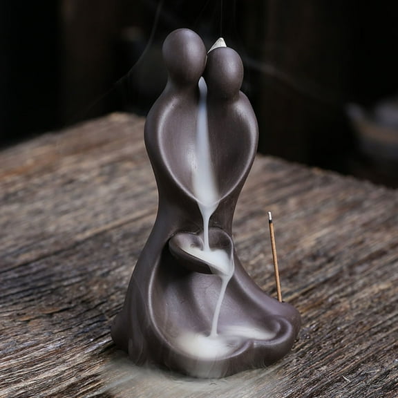 1pc Purple Clay Backflow Incense Burner, Creative Valentine's & Home Decor Gift (Without Incense)
