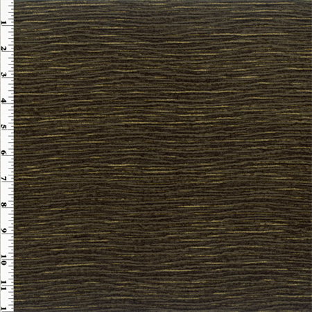 Crushed Chenille - Designer Bark Brown Crush Pleated Chenille Home Decorating Fabric, Fabric By the Yard