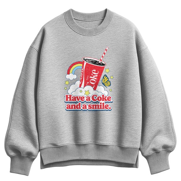 Coca-Cola - Have A Coke And A Smile - Ladies Oversized Fleece Crew Sweatshirt