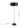 thumbnail image 3 of Evelyn&Zoe Hoffman 2-Light/Two-Tone Floor Lamp with Metal Shade, Brass/Blackened Bronze/Black, 3 of 7