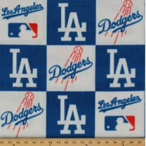 Fleece Los Angeles Dodgers Square MLB Baseball Fleece Fabric Print by the Yard s6691bf