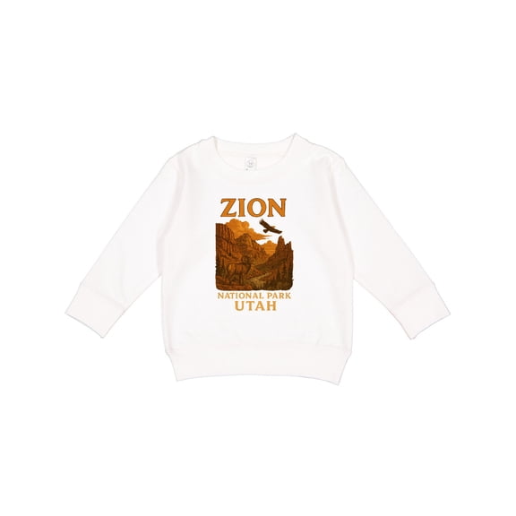 Inktastic Zion National Park Utah Vintage Landscape Art Toddler Sweatshirt